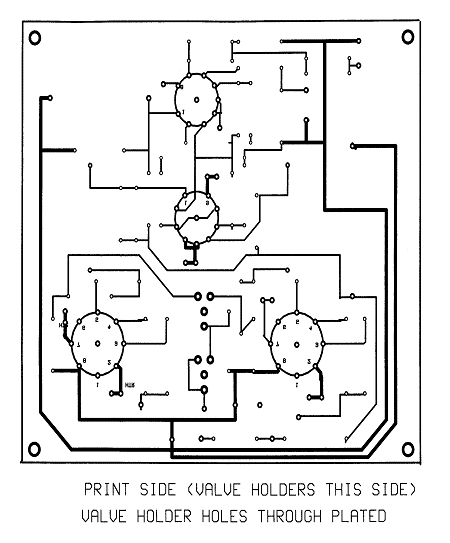 Diagram showing Print Side(Valve Holders This Side) Valve Holder Holes Through Plated